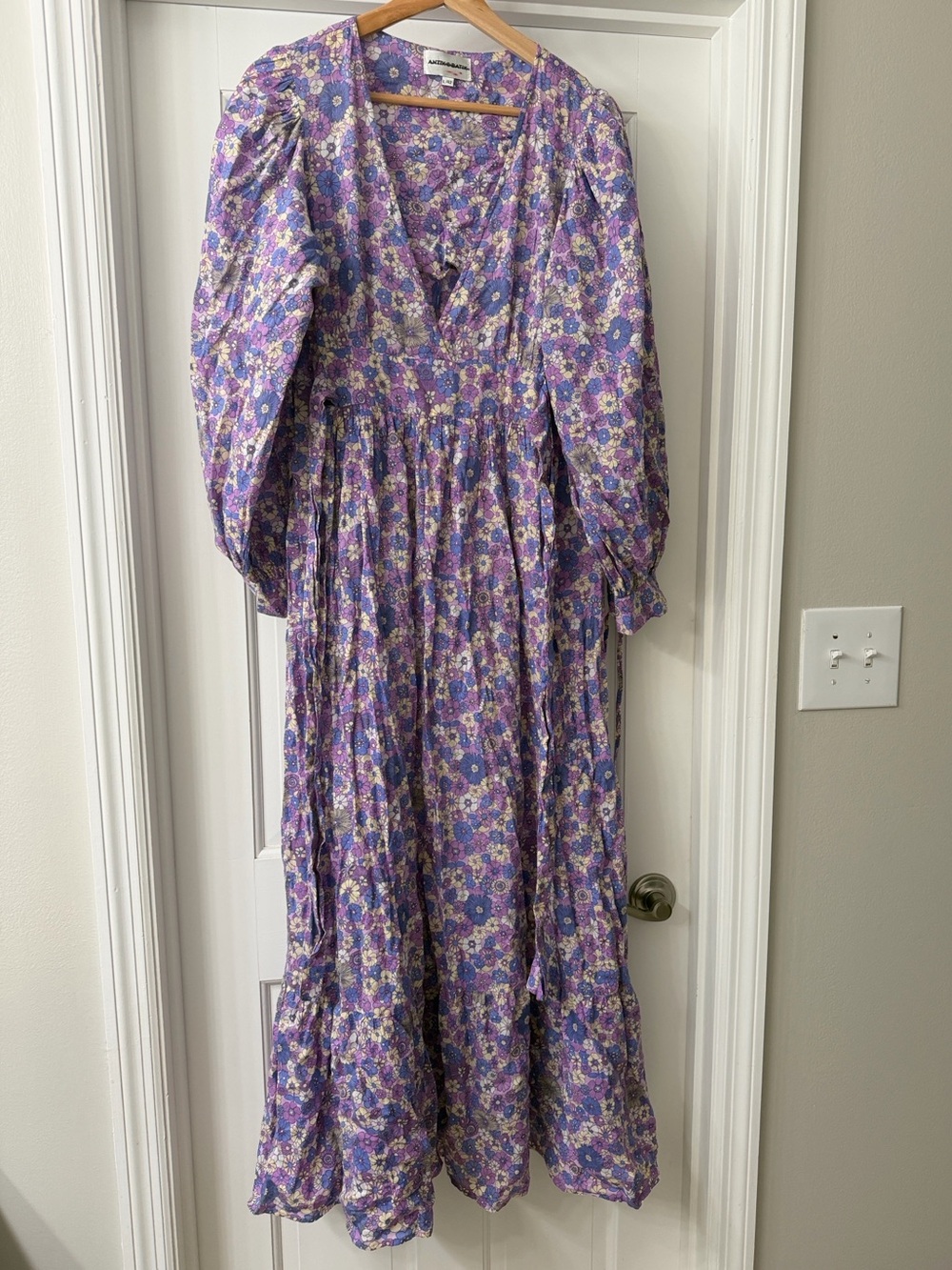 Antik Batik Purple Floral Maxi Dress